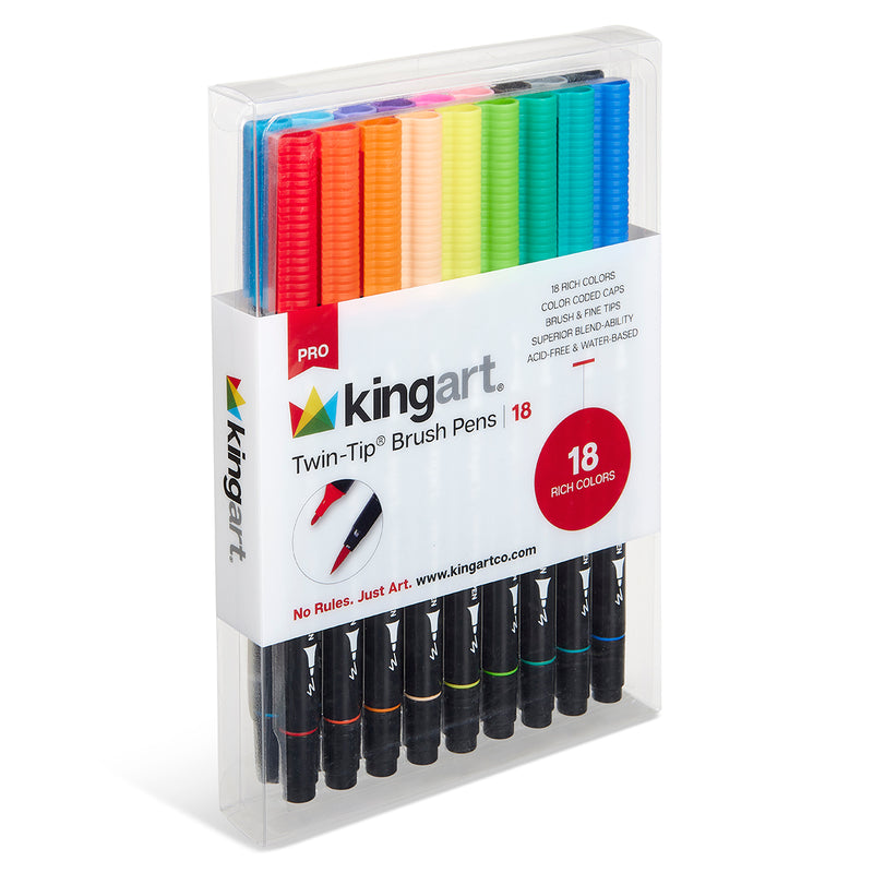 PRO Twin-Tip™ Brush Pens 18 Colors - MARKERS & PENS - SHANGHAI CMB IMPORT & EXPORT CO., LTD