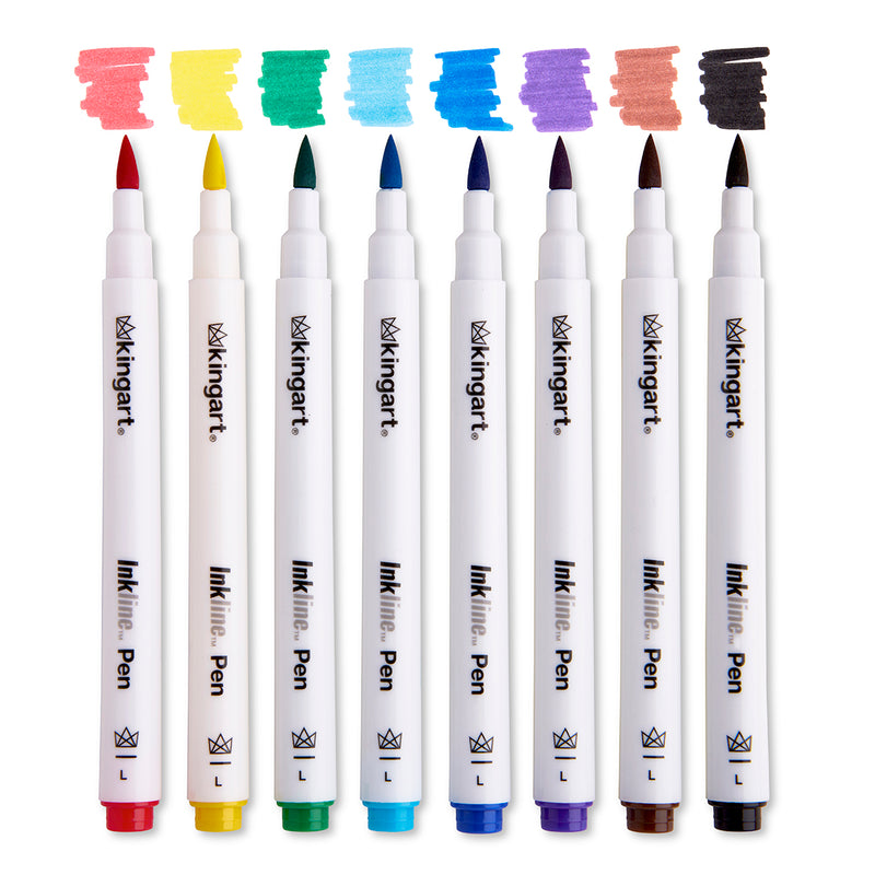 Inkline™ Large Tip Pens 8 Colors - Pro - KINGART