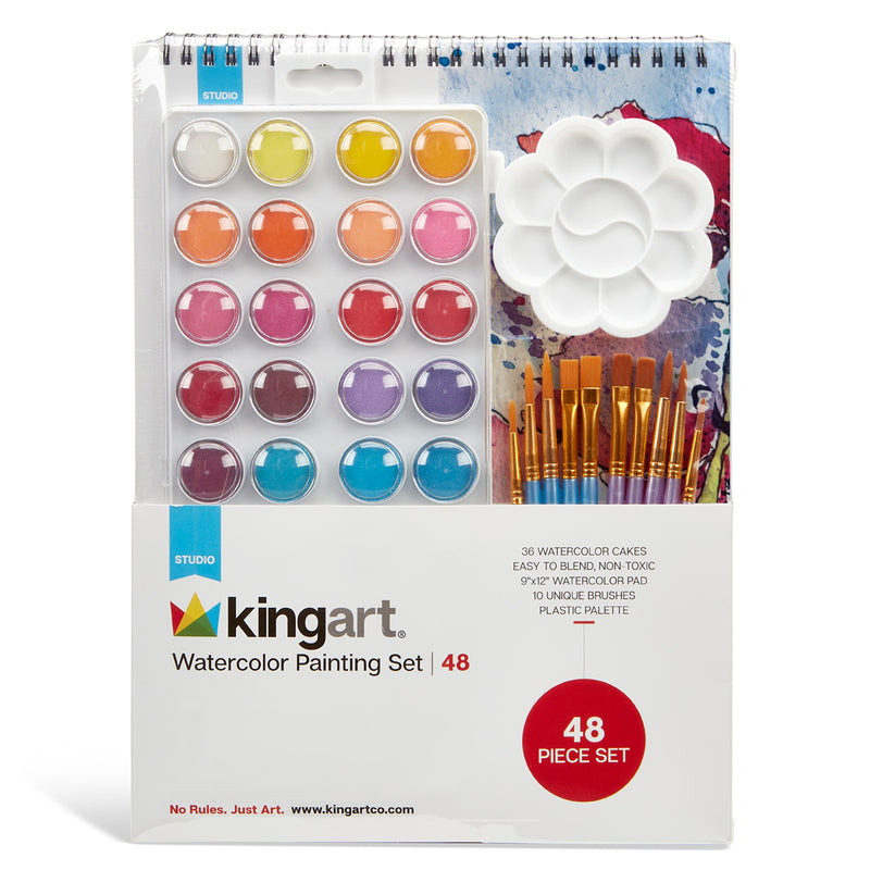Watercolor Paint Set 48 pc - DRAWING & SKETCHING SUPPLIES - KINGART