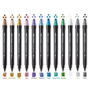 Twin-Tip™ Dot & Fine Markers 12 Metallic Colors - MARKERS & PENS - KINGART