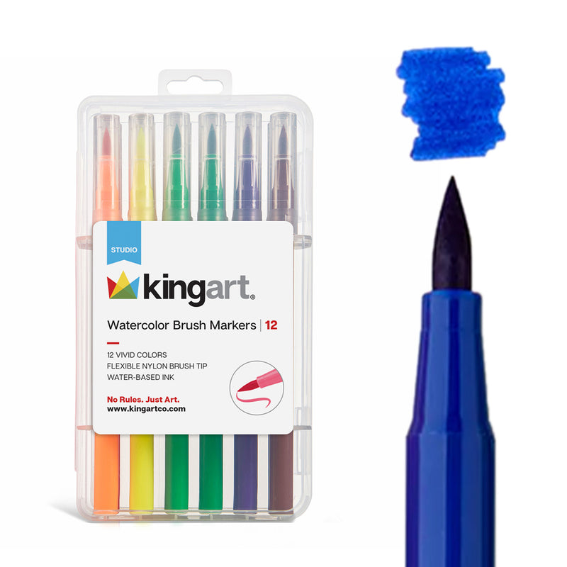 Coloring Brush Markers 12 Colors - Studio - KINGART