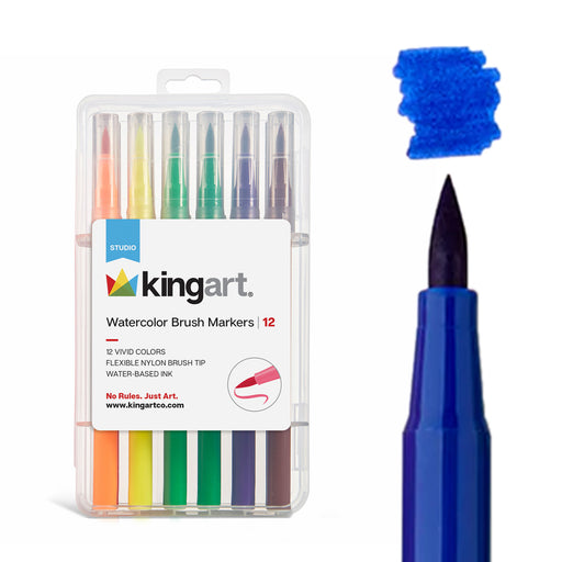 Coloring Brush Markers 12 Colors - Studio - KINGART