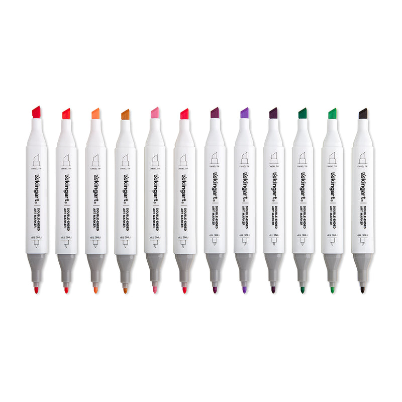 PRO Double-Ended Alcohol Markers 12 Floral Colors - Pro - KINGART