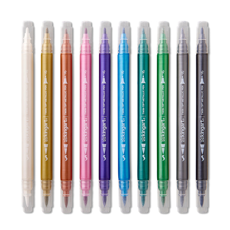 Twin-Tip™ Metallic Pens 10 Colors - Studio - KINGART