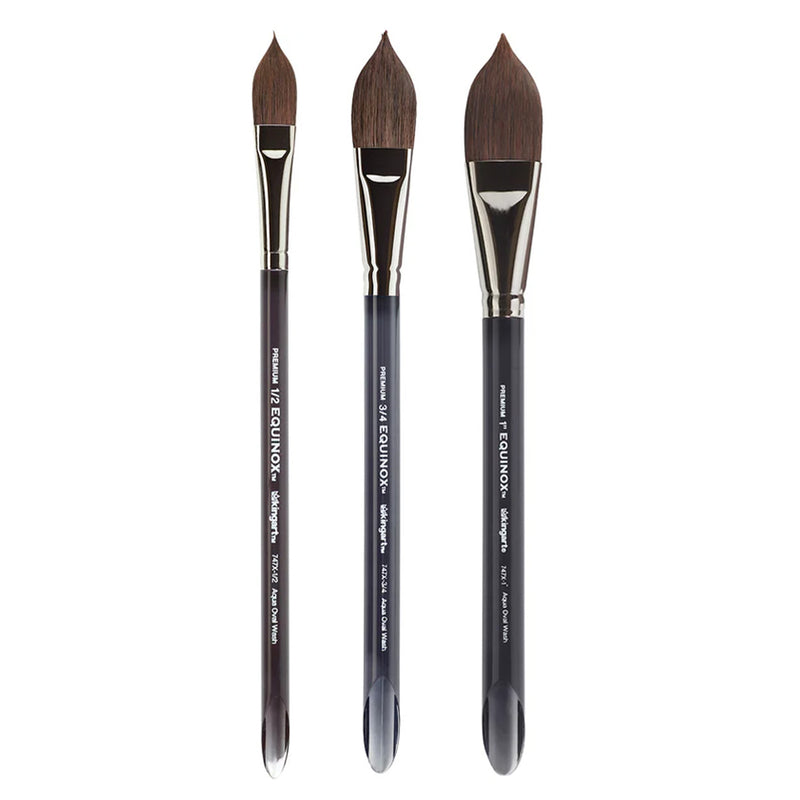 Equinox™ 747R Oval Wash Watercolor Brush Bundle - PREMIUM BRUSH SETS - KINGART