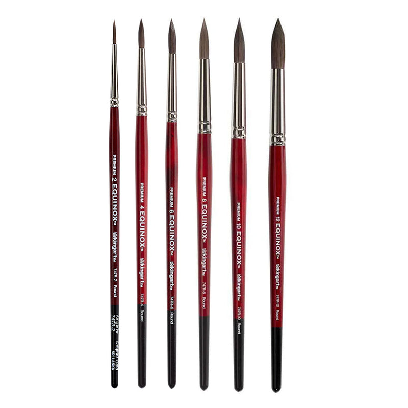 Equinox™ 747R Round Watercolor Brush Set Bundle - PREMIUM BRUSH SETS - KINGART