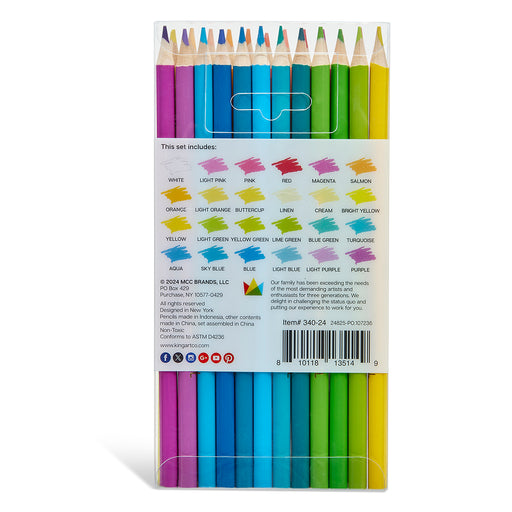 Colored Pencils 24 Pastel Colors - DRAWING & SKETCHING SUPPLIES - KINGART
