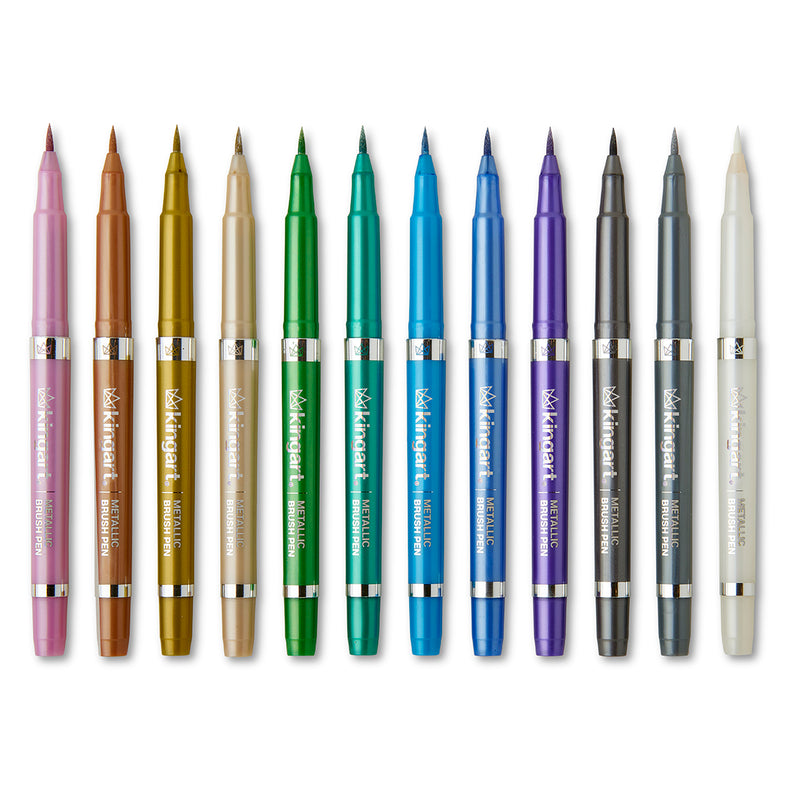 Metallic Brush Pens 12 Colors - MARKERS & PENS - SHANGHAI CMB IMPORT & EXPORT CO., LTD