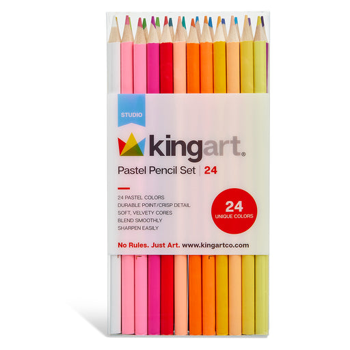 Colored Pencils 24 Pastel Colors - DRAWING & SKETCHING SUPPLIES - KINGART