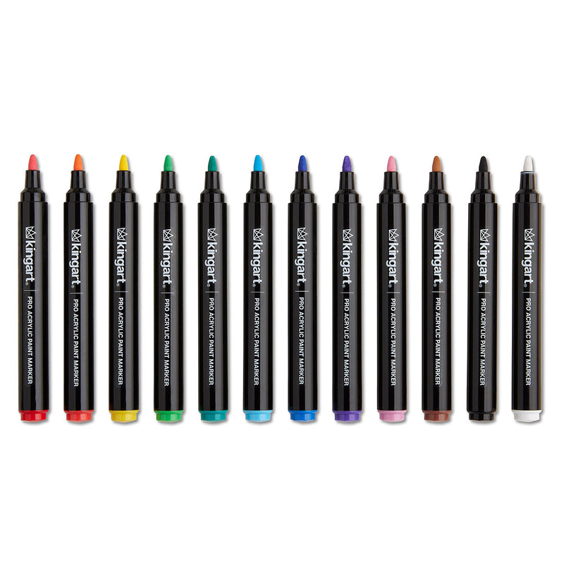 PRO Acrylic Paint Markers 12 Colors - Pro - KINGART®