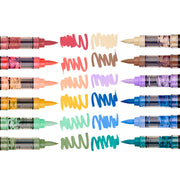 Acrylic Brush Tip Pens 12 Vintage Colors - Pro - KINGART