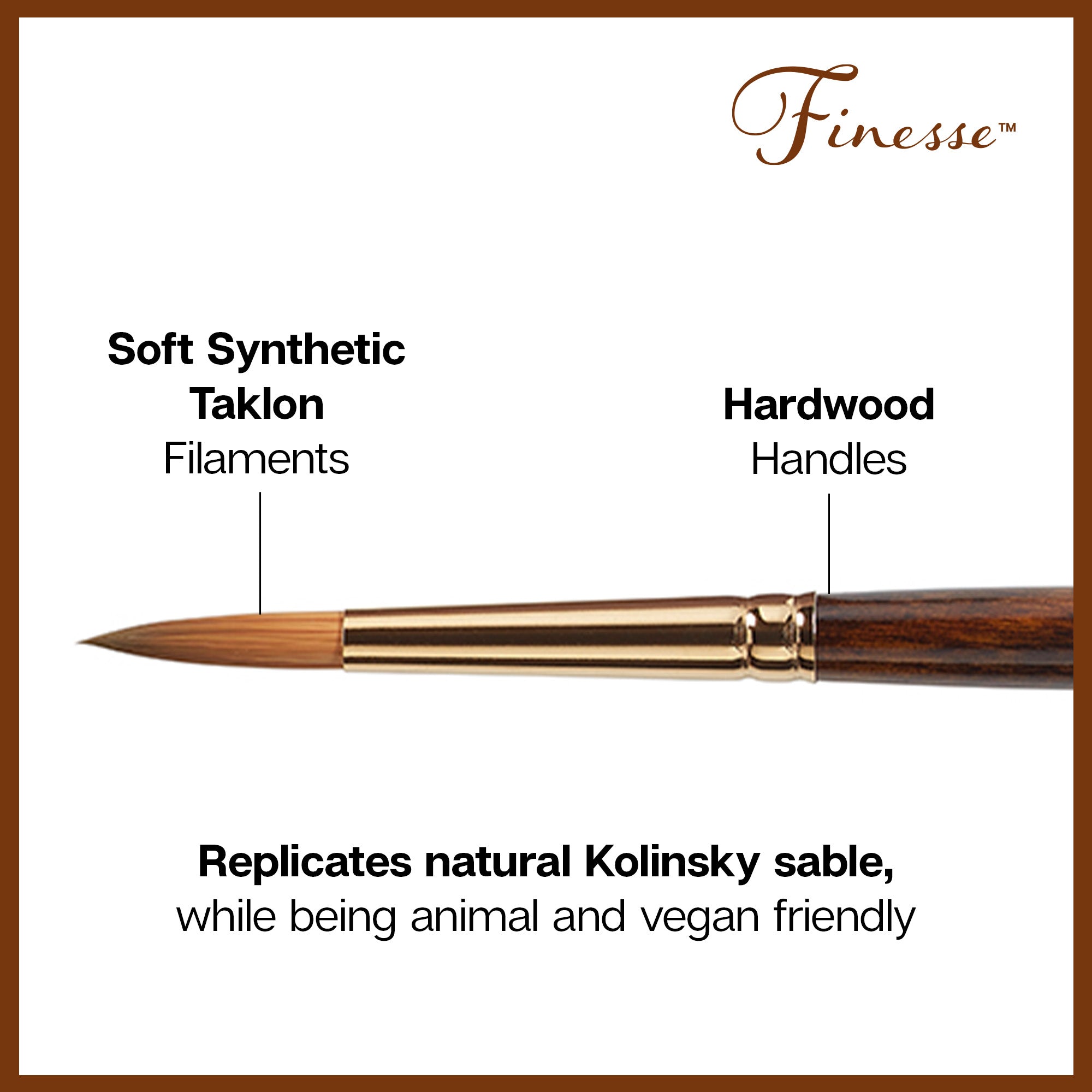 Finesse™ 8000 Round Synthetic Kolinsky Sable Blend - Brush Set 7