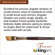 KINGART® Finesse™ Premium 8400 Angular Shader Series Watercolor Artist Brushes, Synthetic Kolinsky Sable Blend - Premium - KINGART®