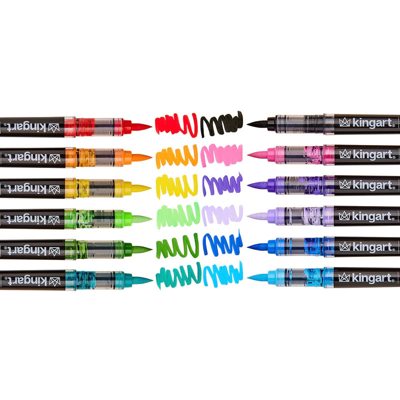 PRO Acrylic Paint Brush Pens 12 Colors - Pro - KINGART®
