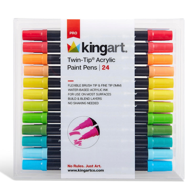 Twin-Tip™ Pro Acrylic Paint Pens 24 Colors - Pro - KINGART