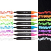 Liquid Chalk Markers Round & Chisel Dual-Tip 8 Neon Colors - MARKERS & PENS - KINGART