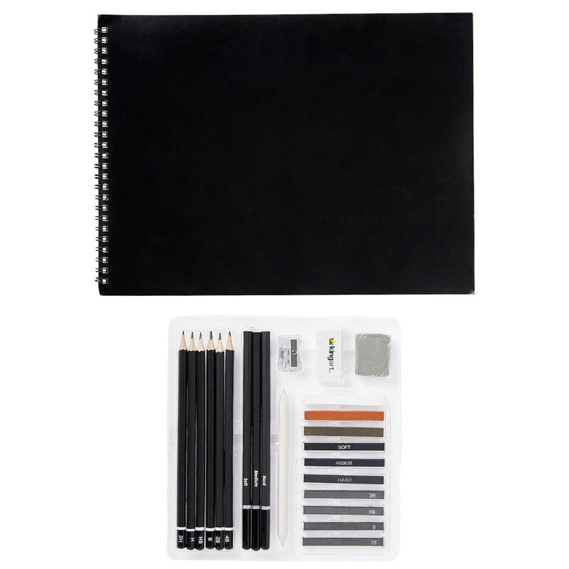 Sketching & Drawing Combo, Hardcover Book & 26 pc Pencil Set - Studio - KINGART