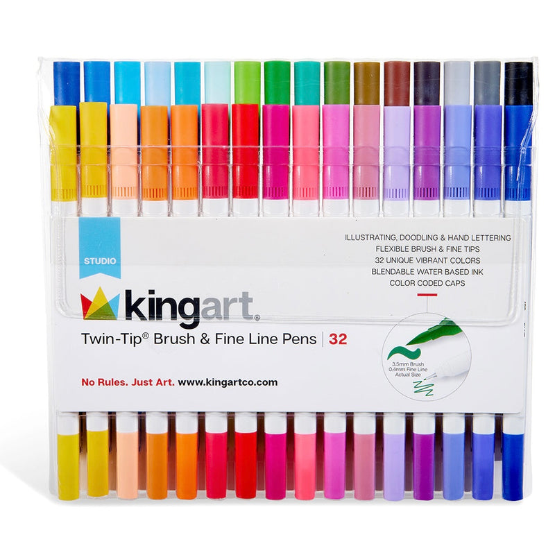 Twin-Tip™ Brush & Fine Pens 32 Colors - Studio - KINGART