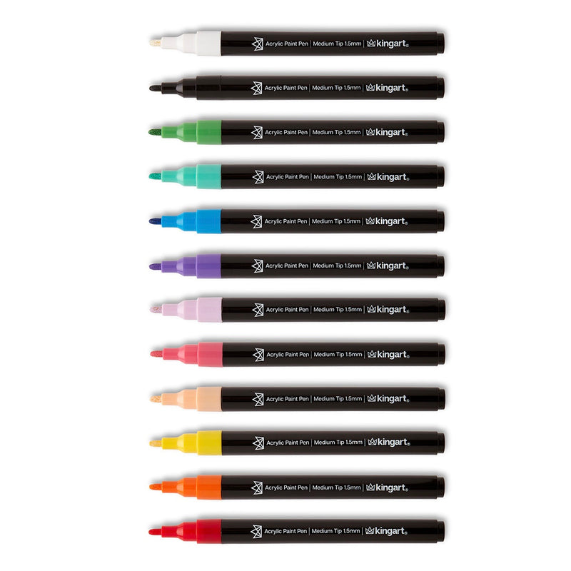 PRO Paint Pens Fine Tip 12 Colors - Pro - KINGART®