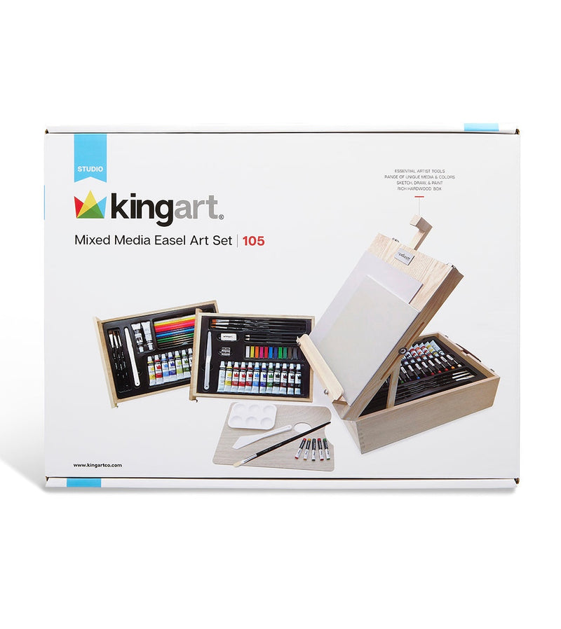 Mixed Media Table-Top Sketchbox Easel Art Set - Studio - KINGART®