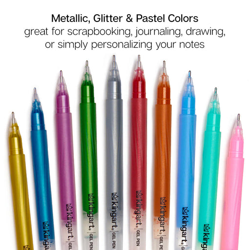 Gel Pens 36 Glitter, Metallic & Pastel Colors - MARKERS & PENS - KINGART