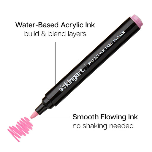 PRO Acrylic Paint Markers - 2mm Bullet Tip - 12 Earth Tones - MARKERS & PENS - KINGART