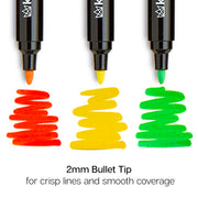PRO Acrylic Paint Markers - 2mm Bullet Tip - 12 Earth Tones - MARKERS & PENS - KINGART