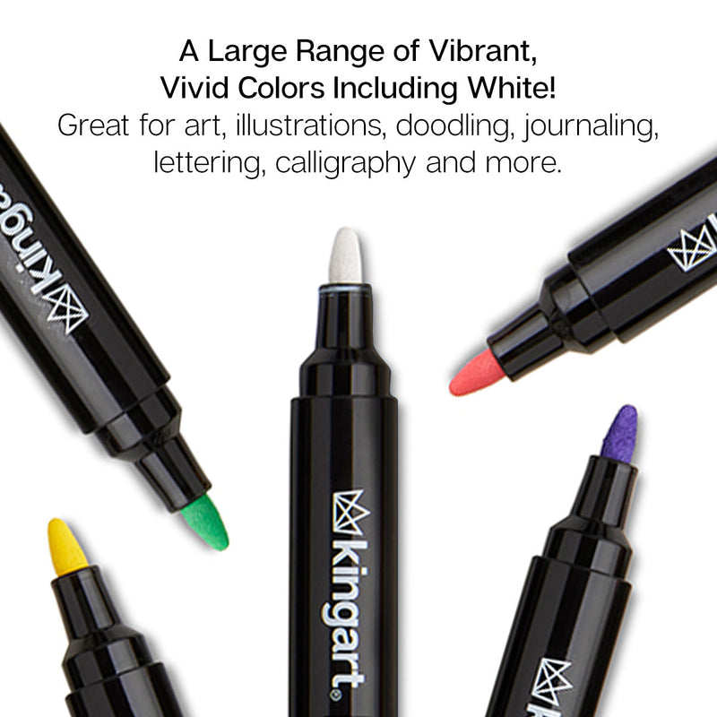 PRO Acrylic Paint Markers - 2mm Bullet Tip - 12 Earth Tones - MARKERS & PENS - KINGART