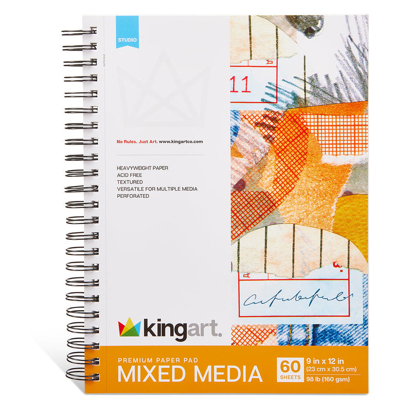 Mixed Media Paper Pad Bundle – 3 Pack (7”x10”, 8”x10”, 9”x12”) – 60 Sheets Each - ARTIST PAPER - KINGART