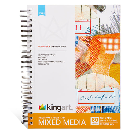 Mixed Media Paper Pad Bundle – 3 Pack (7”x10”, 8”x10”, 9”x12”) – 60 Sheets Each - ARTIST PAPER - KINGART