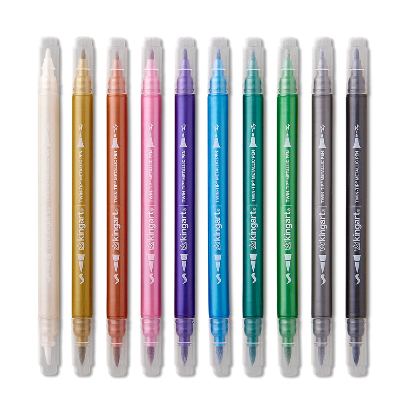 Twin-Tip™ Brush & Fine Metallic Pens - Water-Based Ink - Single Colors