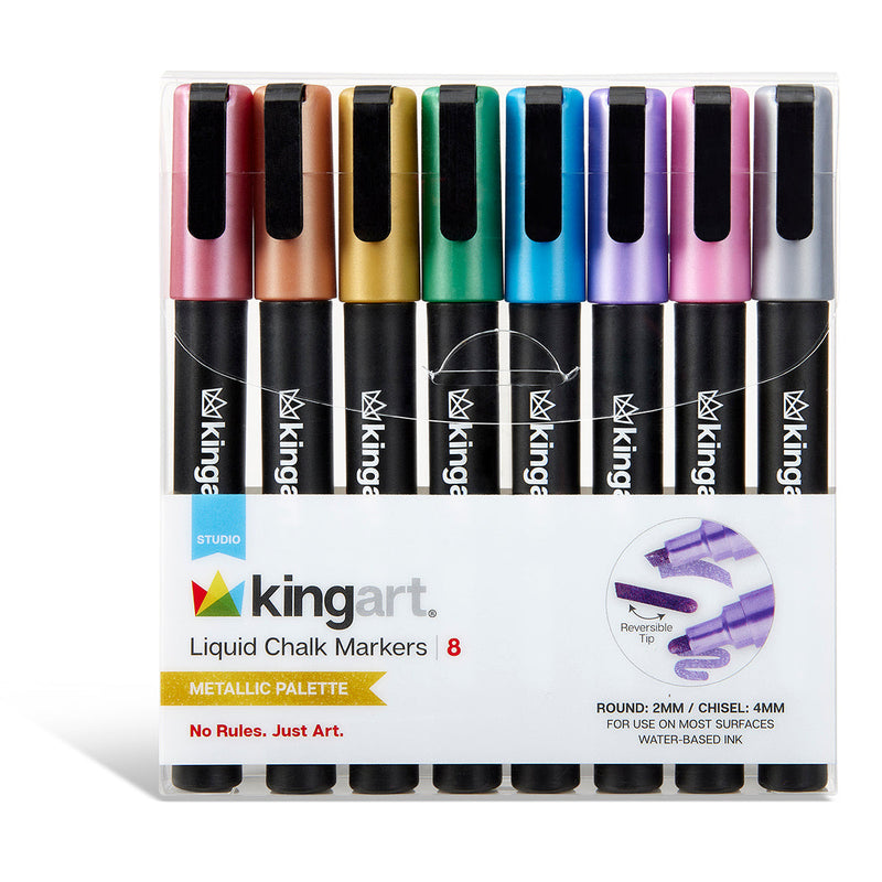 Liquid Chalk Pens, 4 sets, 32 pc - MARKERS & PENS - KINGART