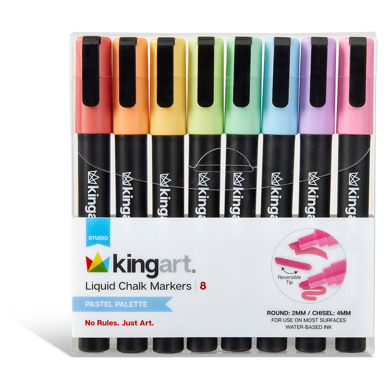 Liquid Chalk Pens, 4 sets, 32 pc - MARKERS & PENS - KINGART