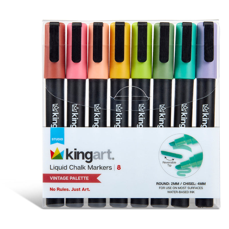 Liquid Chalk Pens, 4 sets, 32 pc - MARKERS & PENS - KINGART