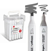 Double-Ended Alcohol Markers 24 Gray Tone Colors - Pro - KINGART