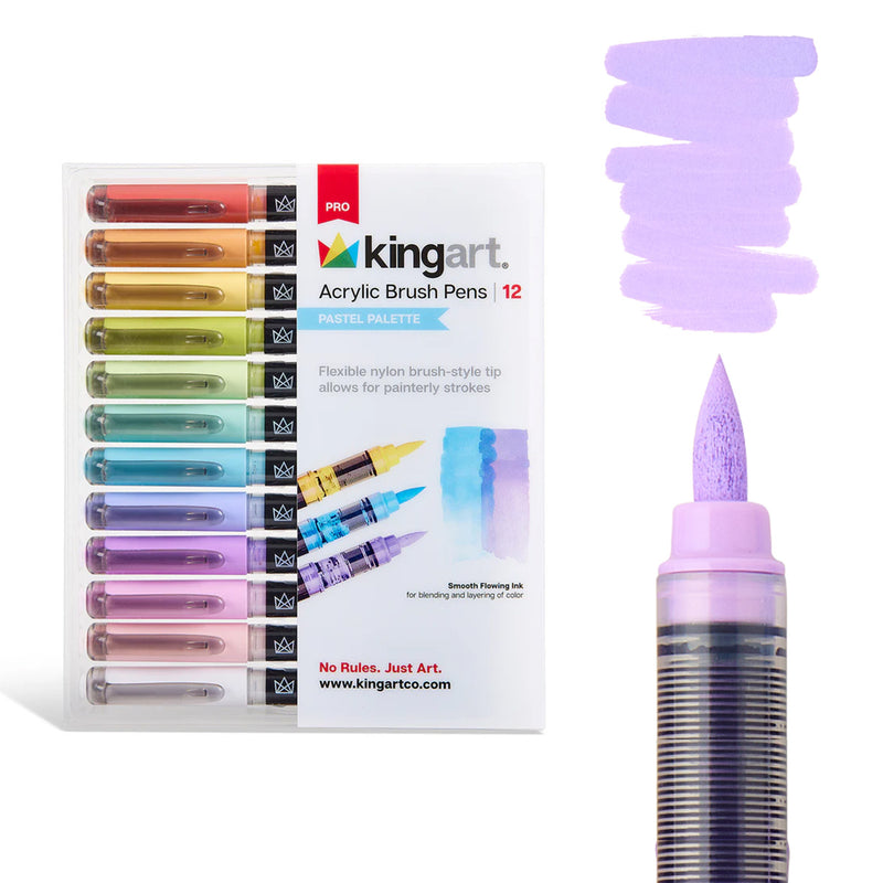 Acrylic Brush Tip Pens Bundle - 6 packs - Bundle - KINGART