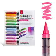 Acrylic Brush Tip Pens Bundle - 6 packs - Bundle - KINGART