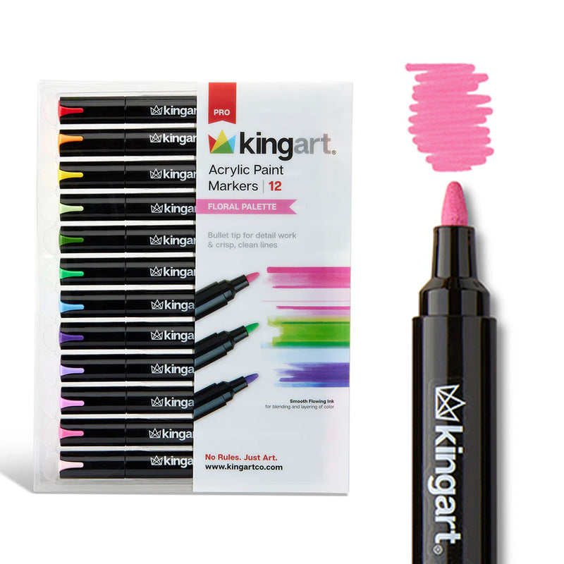 Acrylic Paint Markers 12 Floral Colors - MARKERS & PENS - KINGART