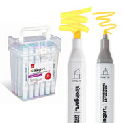 Double-Ended Alcohol Markers 24 Bright Colors - Pro - KINGART