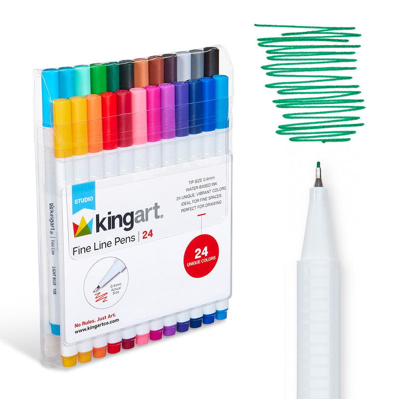 Fine Line Pens 24 Colors - Studio - KINGART