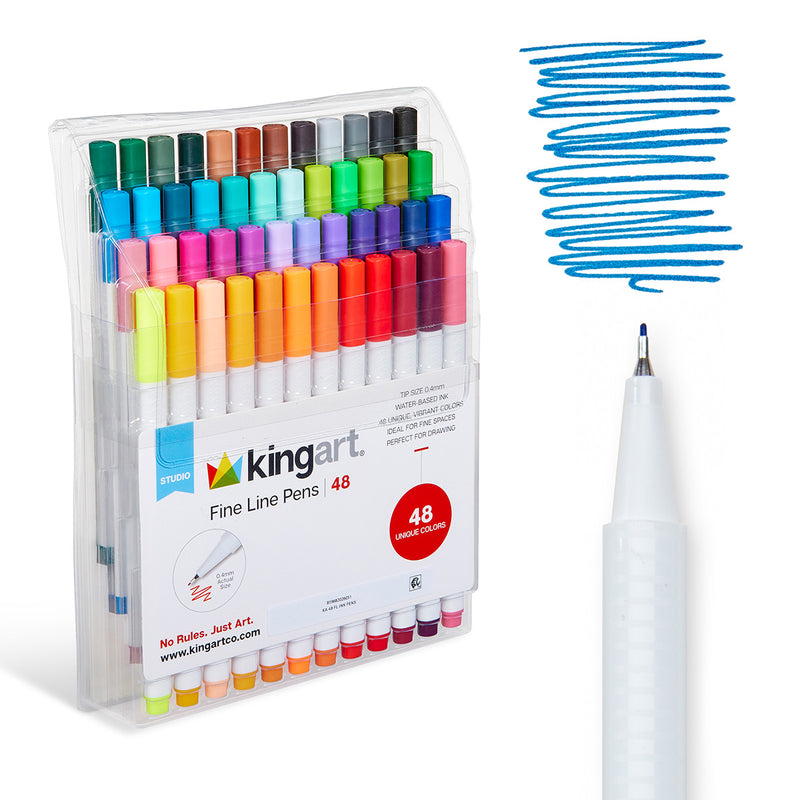 Fine Line Pens 48 Colors - Studio - KINGART