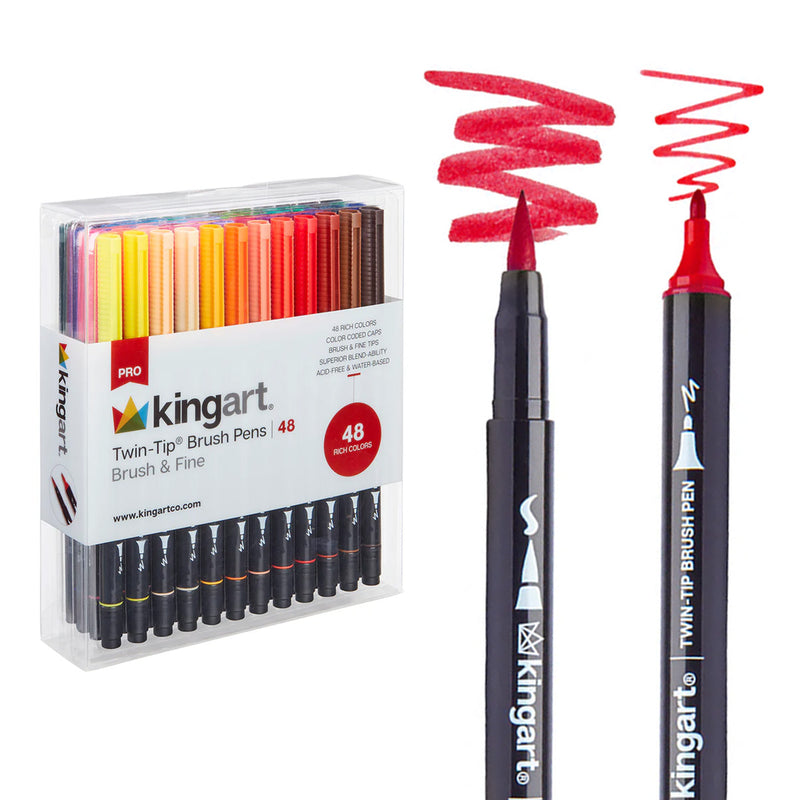 Twin-Tip™ Brush Pens 48 Colors - Pro - KINGART