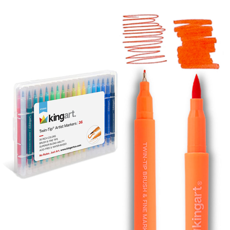 Twin-Tip™ Brush & Fine Markers 36 Colors - Studio - KINGART