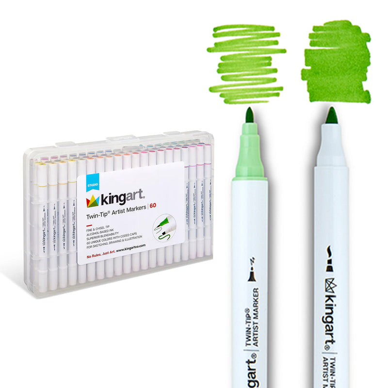 Twin-Tip™ Alcohol Markers 60 Colors - MARKERS & PENS - KINGART
