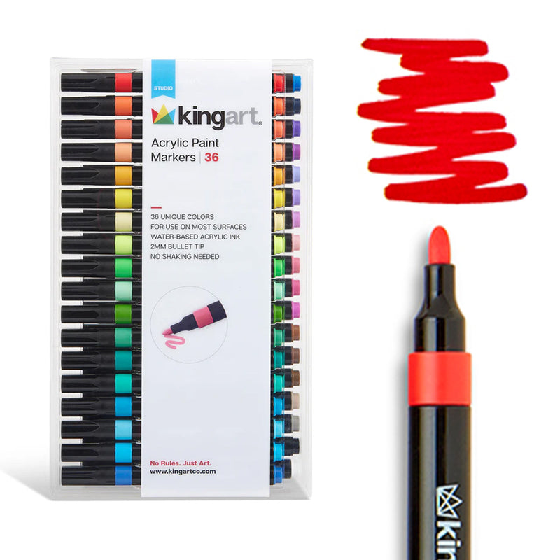 Acrylic Paint Markers 36 Colors - PAINTS, PASTELS, GEL STICKS - KINGART