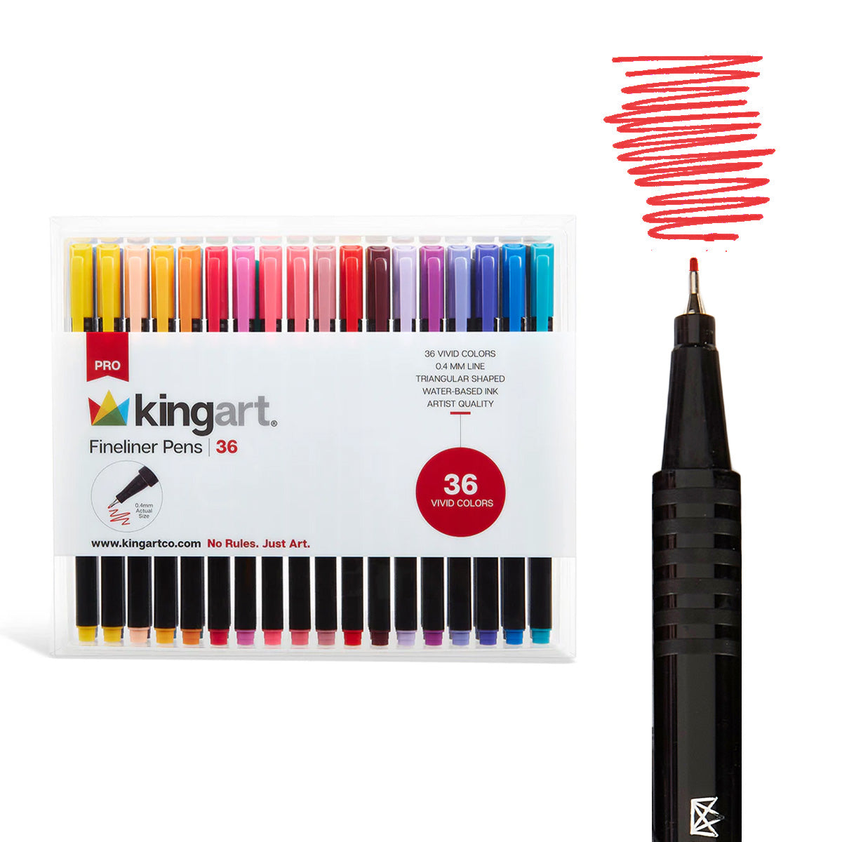 PRO Fineliner Pens - Triangular Barrel - Water-Based Ink - 36 Colors ...