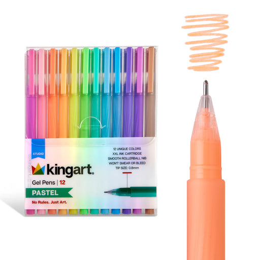 Gel Pens 12 Pastel Colors - Studio - KINGART