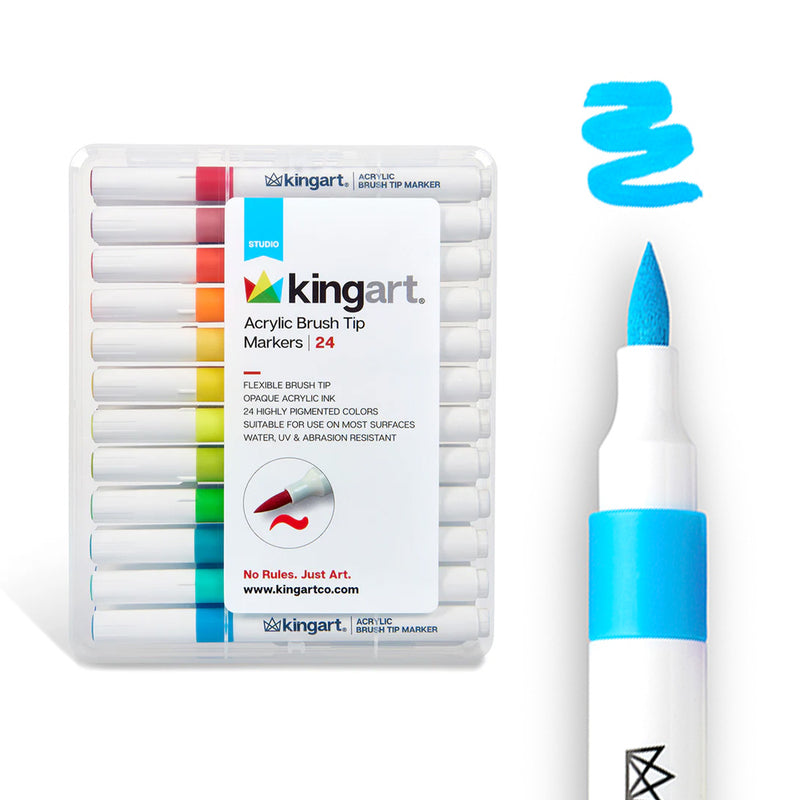 Acrylic Paint Brush Tip Markers  - 96pc Bundle - MARKERS & PENS - KINGART