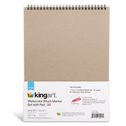 Watercolor Brush Markers 32 pc with Mixed Media Pad - MARKERS & PENS - KINGART