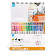 Chisel & Fine Pens 36 pc with Mixed Media Pad - MARKERS & PENS - KINGART